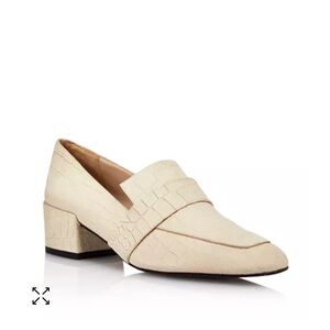 Freda Salvador Crocodile-Embossed Heeled Loafer 9